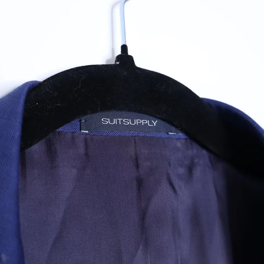 SUITSUPPLY Lazio Slim Sport Coat Mid Blue Wool Single Breasted Men's 50/US 40